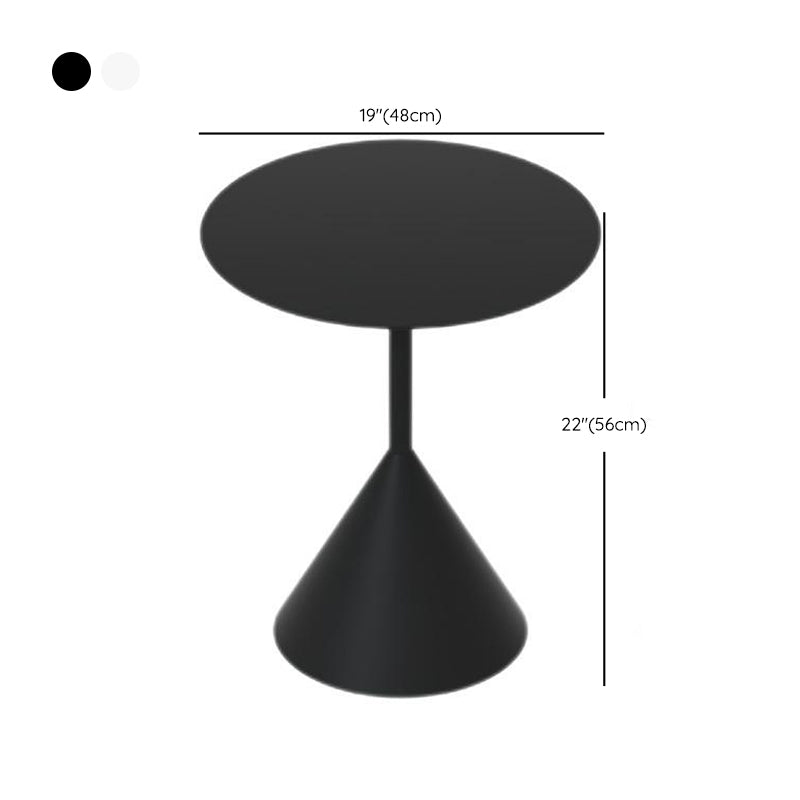 Pedestal Black/White Coffee Table Metal Minimalist Cocktail Table