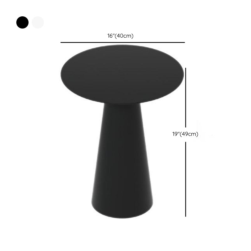 Pedestal Black/White Coffee Table Metal Minimalist Cocktail Table