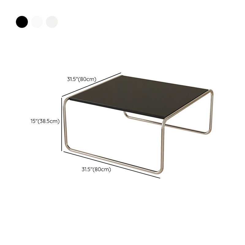 Square Steel Sled Coffee Table Modern 2 Nesting Cocktail Table