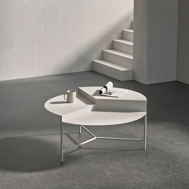 Metal Frame Coffee Table Mid-century Modern Round Cocktail Table