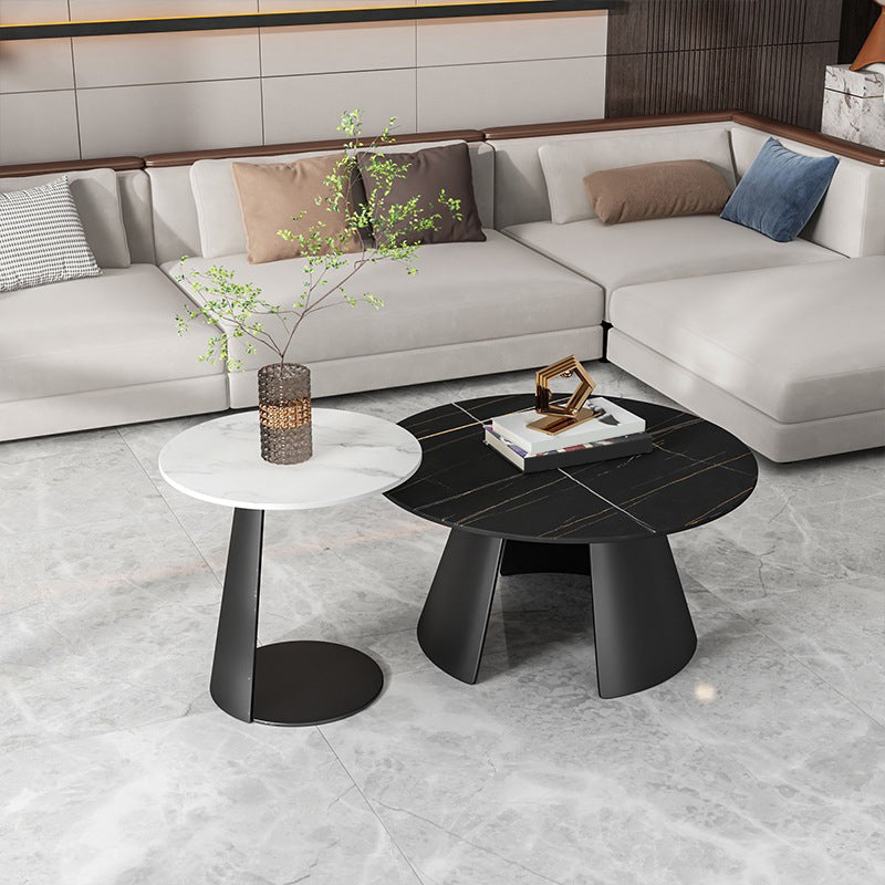 Glam Cocktail Table Pedestal/3 Legs Slate Round Single Coffee Table