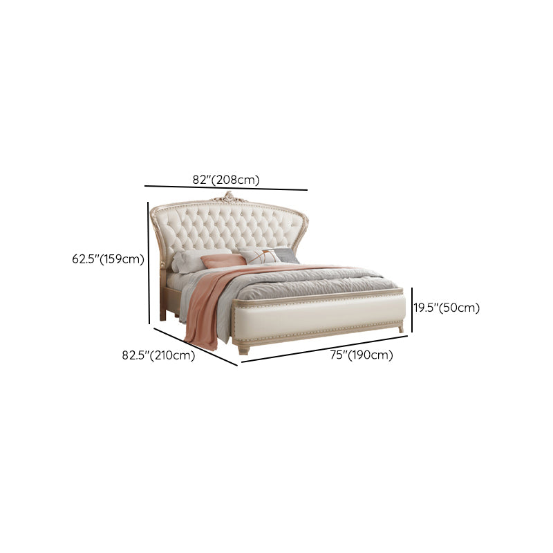 Victorian Foam Standard Bed Pine Wood Storage Bed Frame for Home