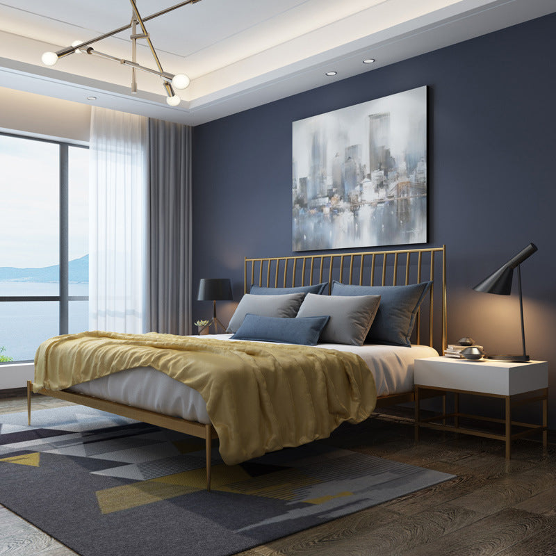 Metal Headboard Standard Bed Open-Frame Bed with Custom Legs