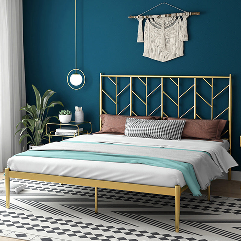 Metal Headboard Standard Bed Rectangular Bed with Custom Legs