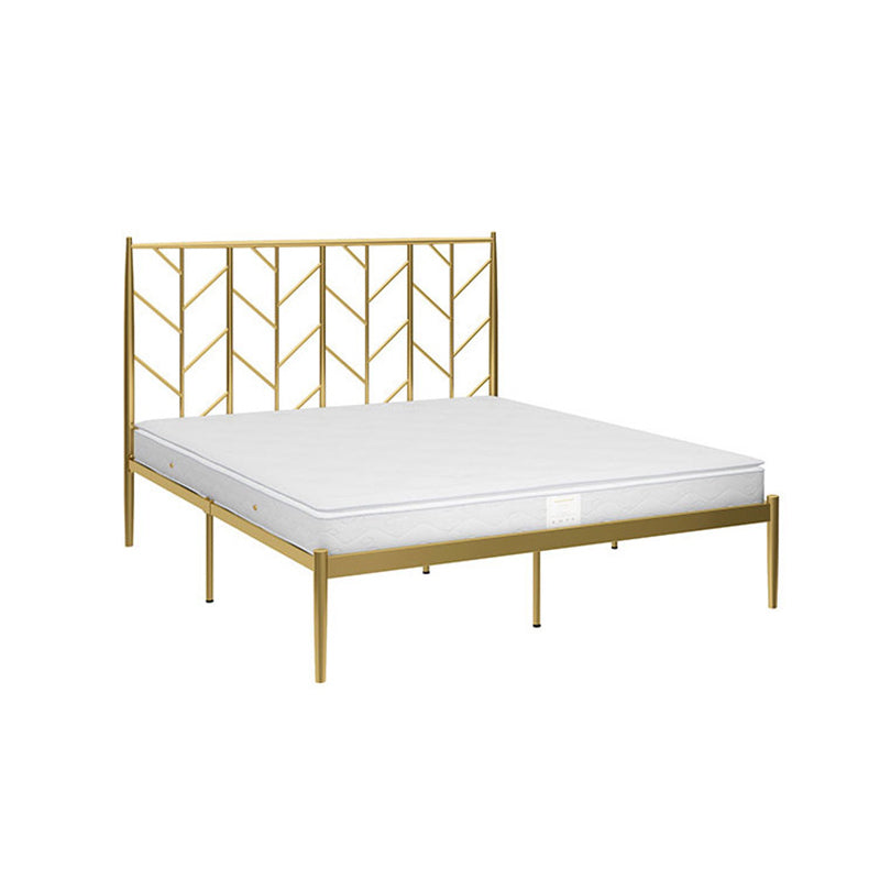 Metal Headboard Standard Bed Rectangular Bed with Custom Legs
