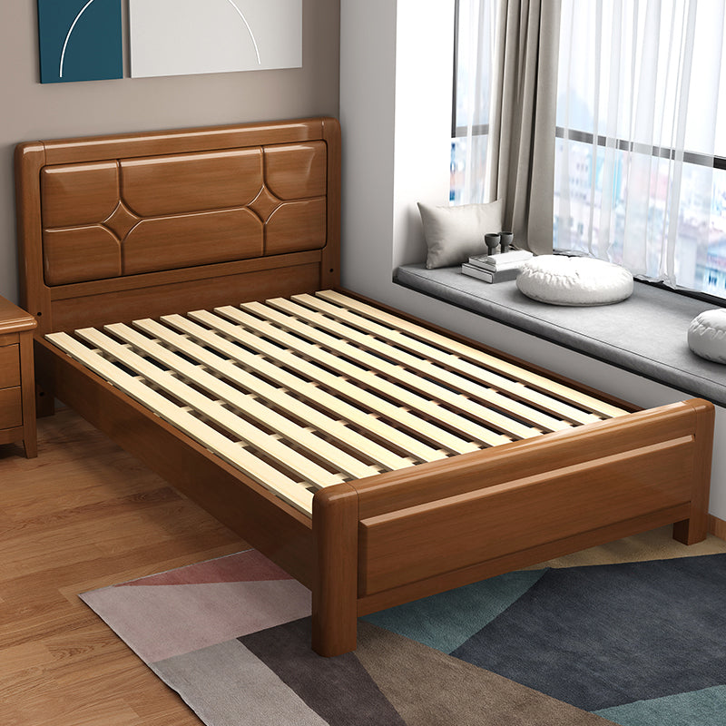 Solid Wood Headboard Standard Bed Rectangular Bed with Custom Legs