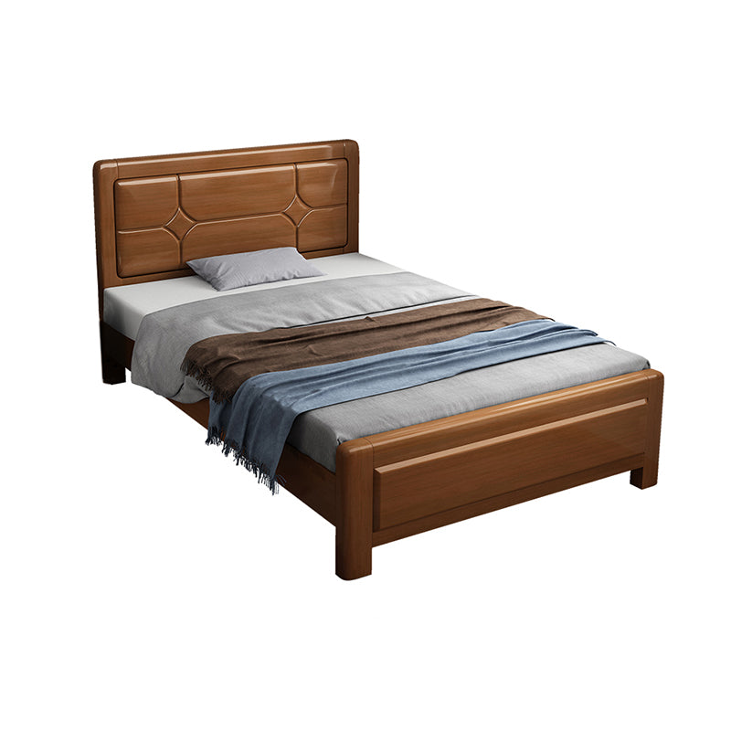 Solid Wood Headboard Standard Bed Rectangular Bed with Custom Legs