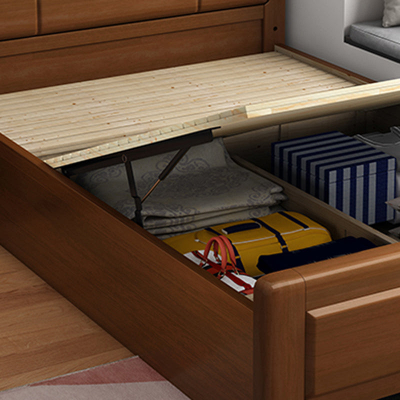 Solid Wood Headboard Standard Bed Rectangular Bed with Custom Legs