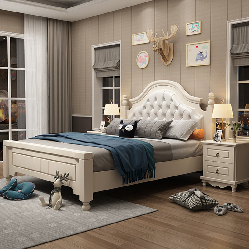 Solid Wood and Headboard Standard Bed Arched Bed with Custom Gold Legs