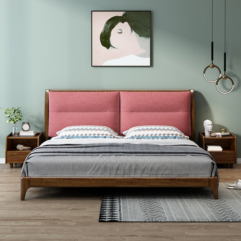Solid Wood Standard Bed Headboard Low Profile Bed with Custom Legs