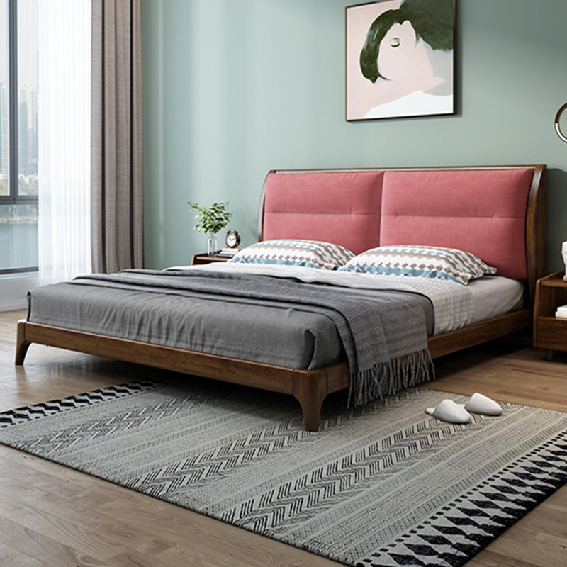 Solid Wood Standard Bed Headboard Low Profile Bed with Custom Legs