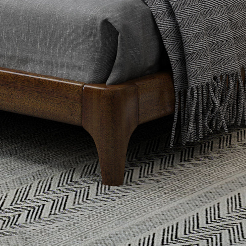 Solid Wood Standard Bed Headboard Low Profile Bed with Custom Legs