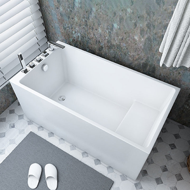 Contemporary Style White Acrylic Tub Rectangular Soaking Tub for Home