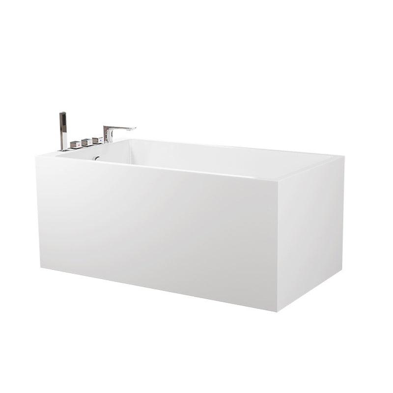 Contemporary Style White Acrylic Tub Rectangular Soaking Tub for Home