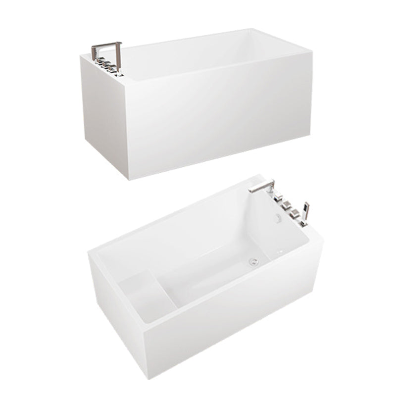 Contemporary Style White Acrylic Tub Rectangular Soaking Tub for Home