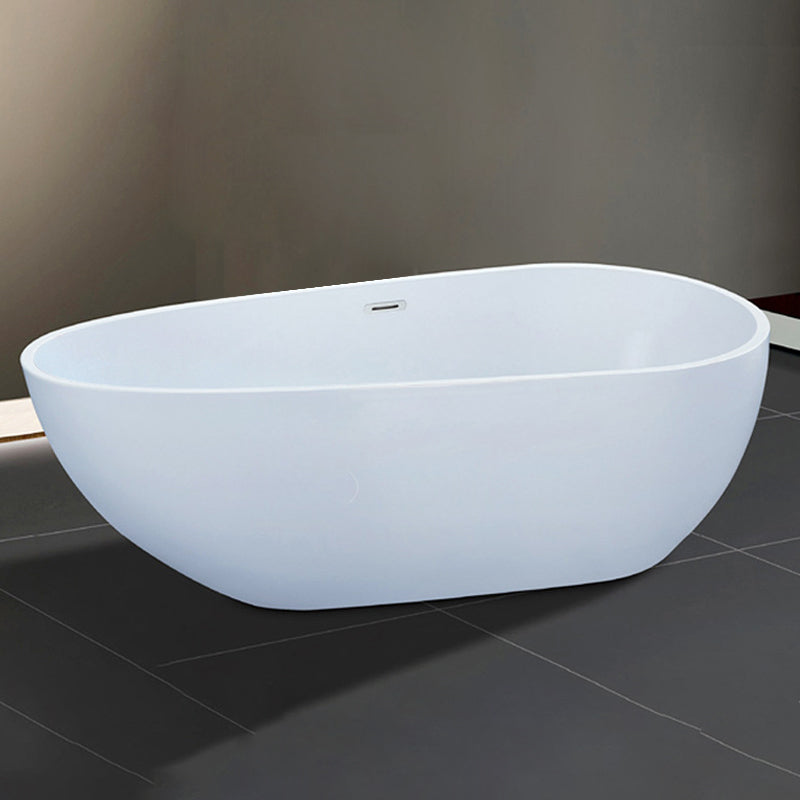 Stand Alone Acrylic Bath Tub White Oval Modern Bathroom Bathtub