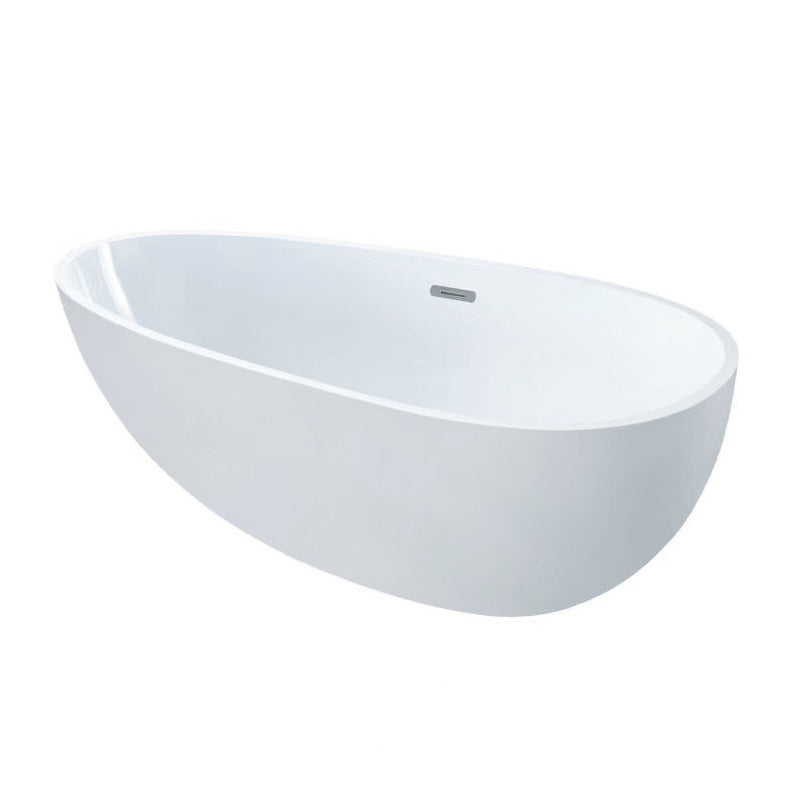 Stand Alone Acrylic Bath Tub White Oval Modern Bathroom Bathtub