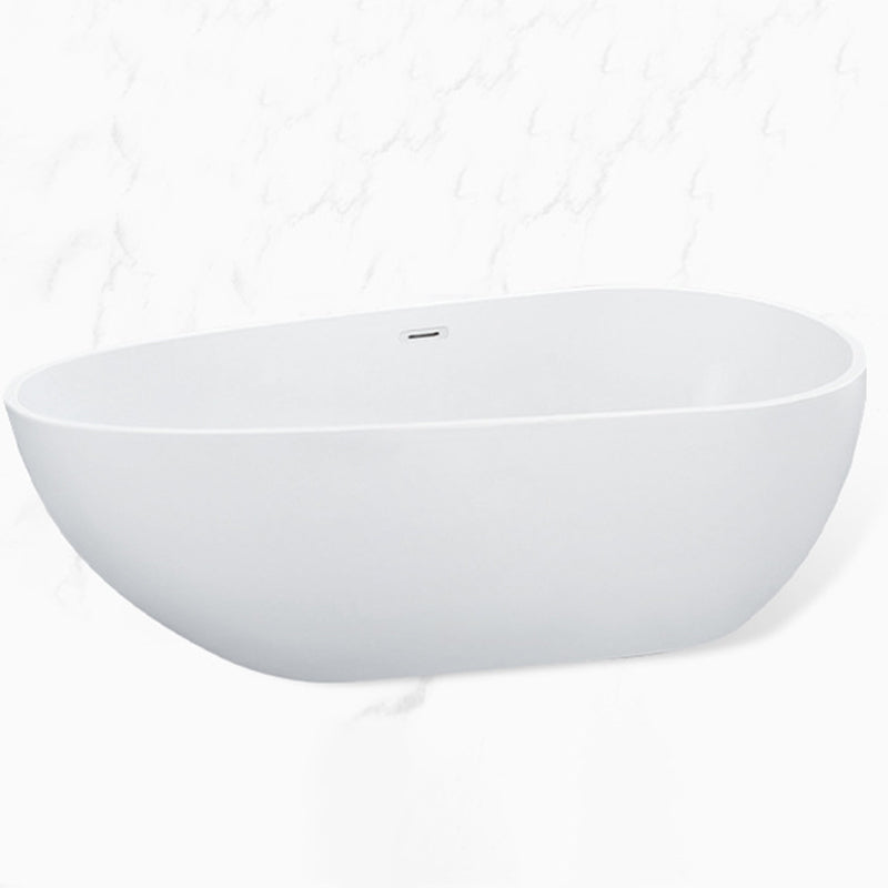 Stand Alone Acrylic Bath Tub White Oval Modern Bathroom Bathtub
