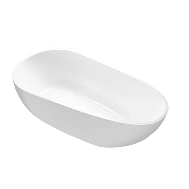 Stand Alone Acrylic Bath Tub White Oval Modern Bathroom Bathtub