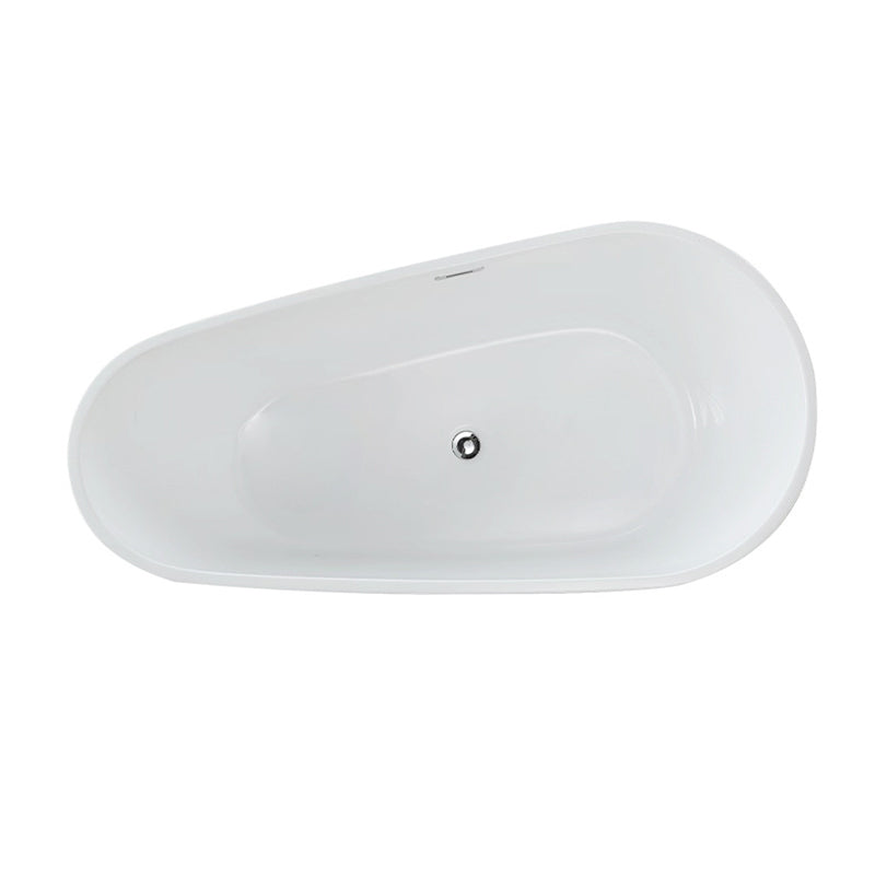 Stand Alone Acrylic Bath Tub White Oval Modern Bathroom Bathtub