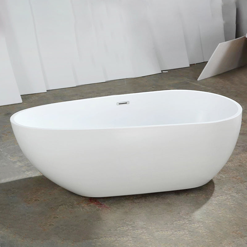 Stand Alone Acrylic Bath Tub White Oval Modern Bathroom Bathtub