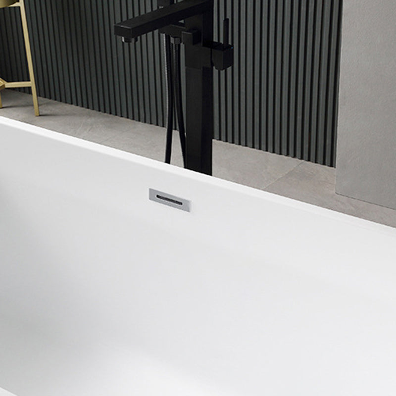 Flat bottom Acrylic Bathtub Soaking White Internal Drain Tub