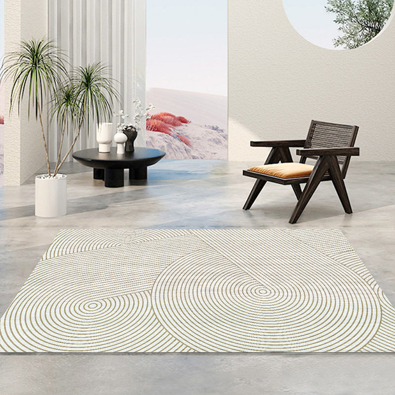 Modern Line Rug Light Brown Polyester Rug Stain Resistant Rug for Home Decor