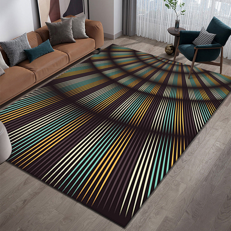 Purple Abstract Graphic Rug Polyester Modern Rug Washable Rug for Home Decor
