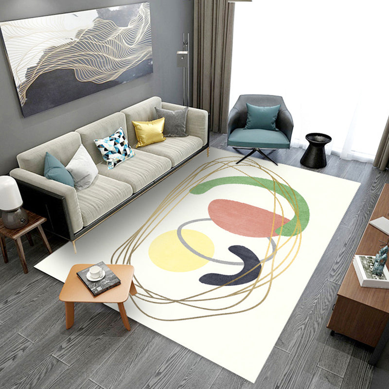 Dark Brown Modern Rug Polyester Color Lump Rug Washable Rug for Home Decor