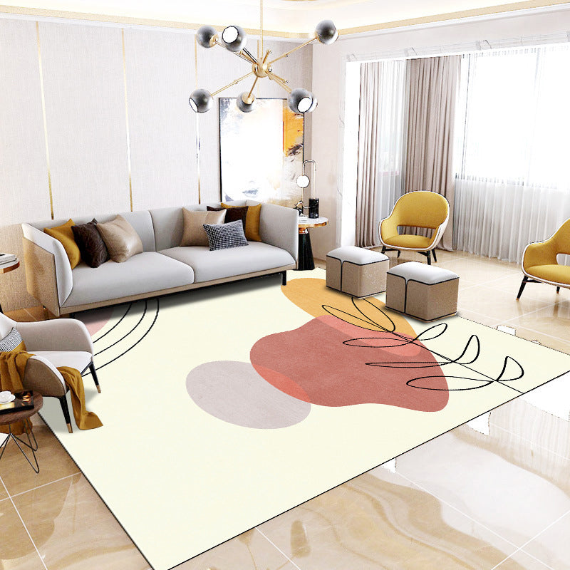 Dark Brown Modern Rug Polyester Color Lump Rug Washable Rug for Home Decor