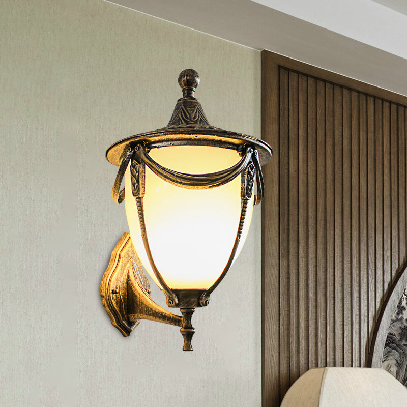 Bronze Pinecone Wall Lighting Ideas Rustic Metallic 1 Head Outdoor Wall Sconce Lamp