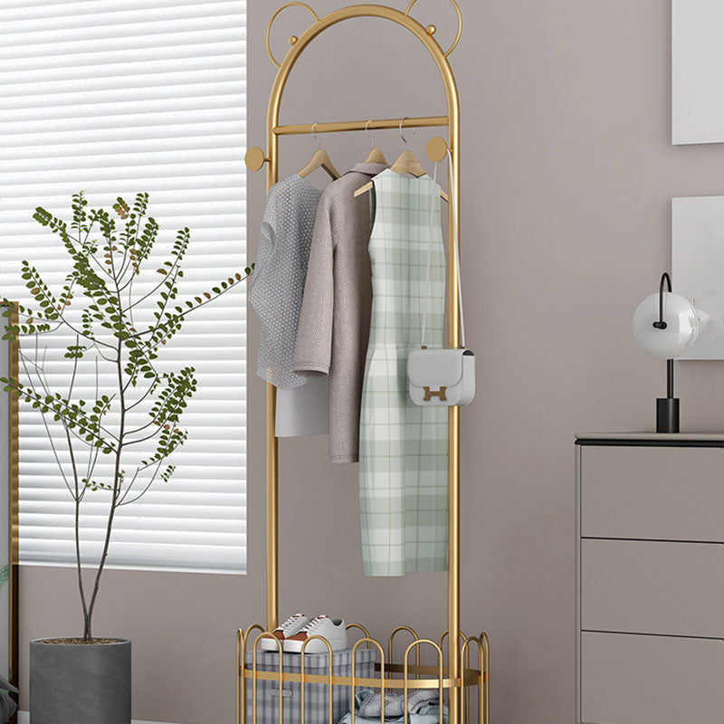 Glam Metallic Coat Hanger Free Standing Hooks Design Coat Rack for Bedroom
