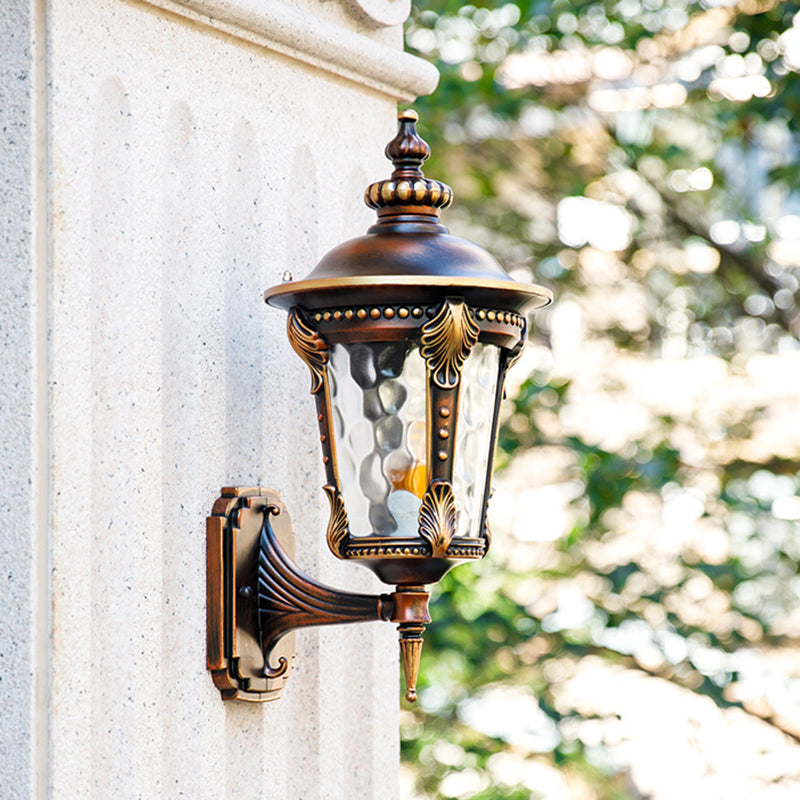7.5 "/10" W 1 Light Urna Splighting Lighting Farmhouse de la granja de agua Rust Glass Malling Lámpara Montar accesorio