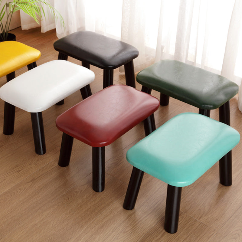 Faux Leather Ottoman Whole Colored Nailhead Trim Water Resistant Rectangle Pouf Ottoman