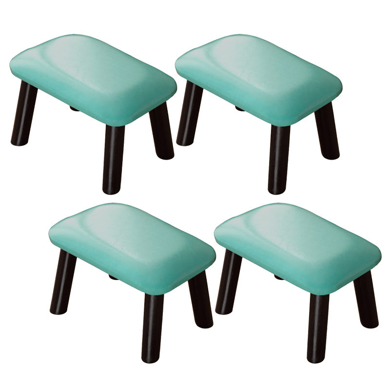 Faux Leather Ottoman Whole Colored Nailhead Trim Water Resistant Rectangle Pouf Ottoman