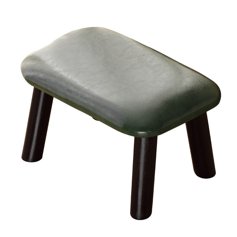 Faux Leather Ottoman Whole Colored Nailhead Trim Water Resistant Rectangle Pouf Ottoman