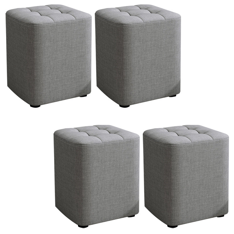 Square Pouf Ottoman Solid Color Tufted Fabric Fade Resistant Contemporary Pouf