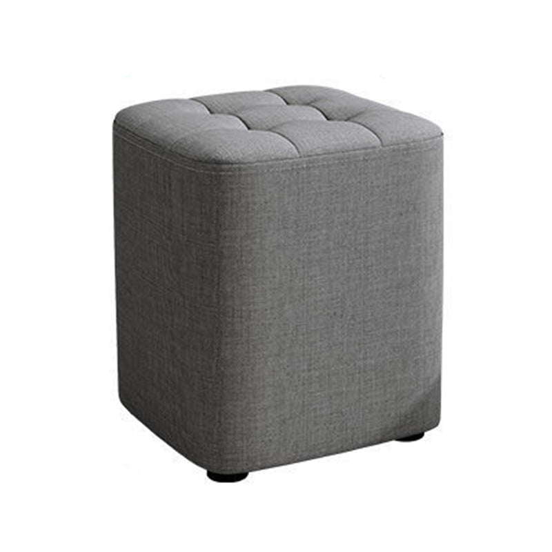 Square Pouf Ottoman Solid Color Tufted Fabric Fade Resistant Contemporary Pouf