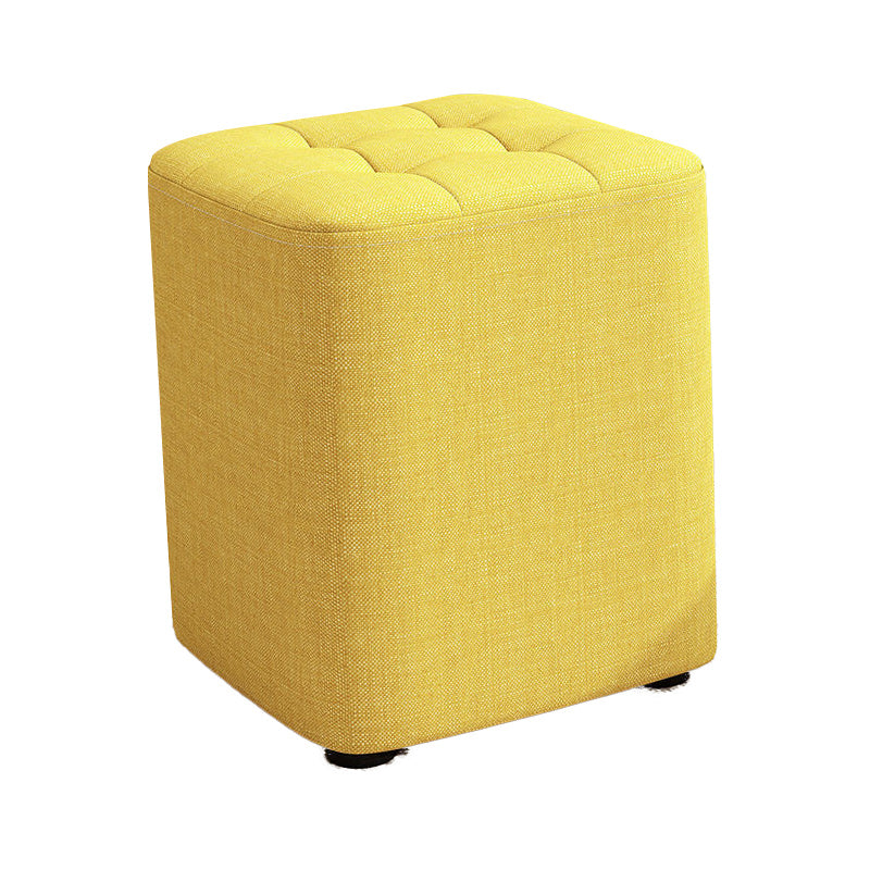 Square Pouf Ottoman Solid Color Tufted Fabric Fade Resistant Contemporary Pouf
