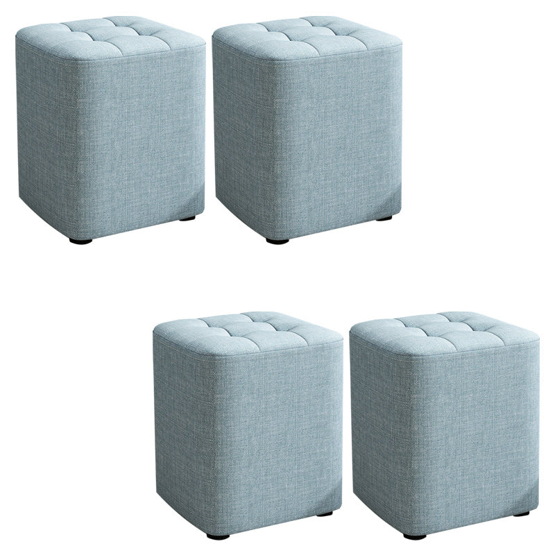 Square Pouf Ottoman Solid Color Tufted Fabric Fade Resistant Contemporary Pouf