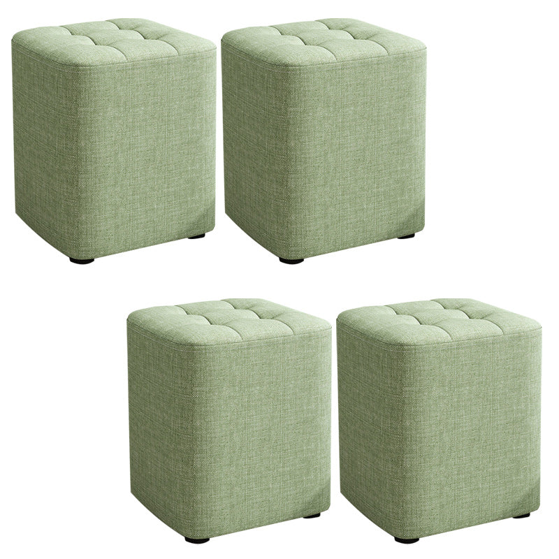 Square Pouf Ottoman Solid Color Tufted Fabric Fade Resistant Contemporary Pouf