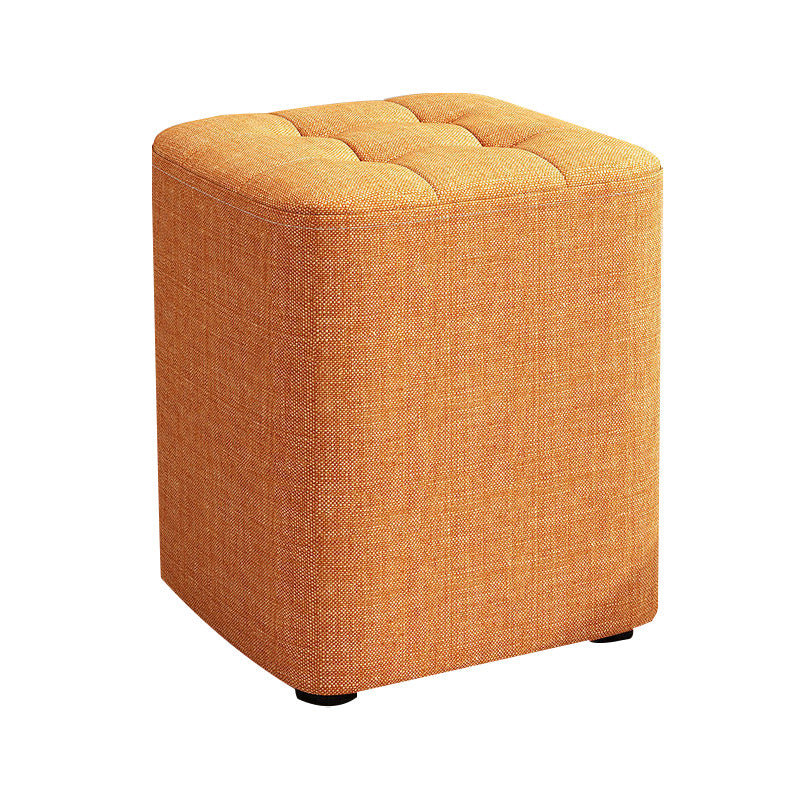 Square Pouf Ottoman Solid Color Tufted Fabric Fade Resistant Contemporary Pouf