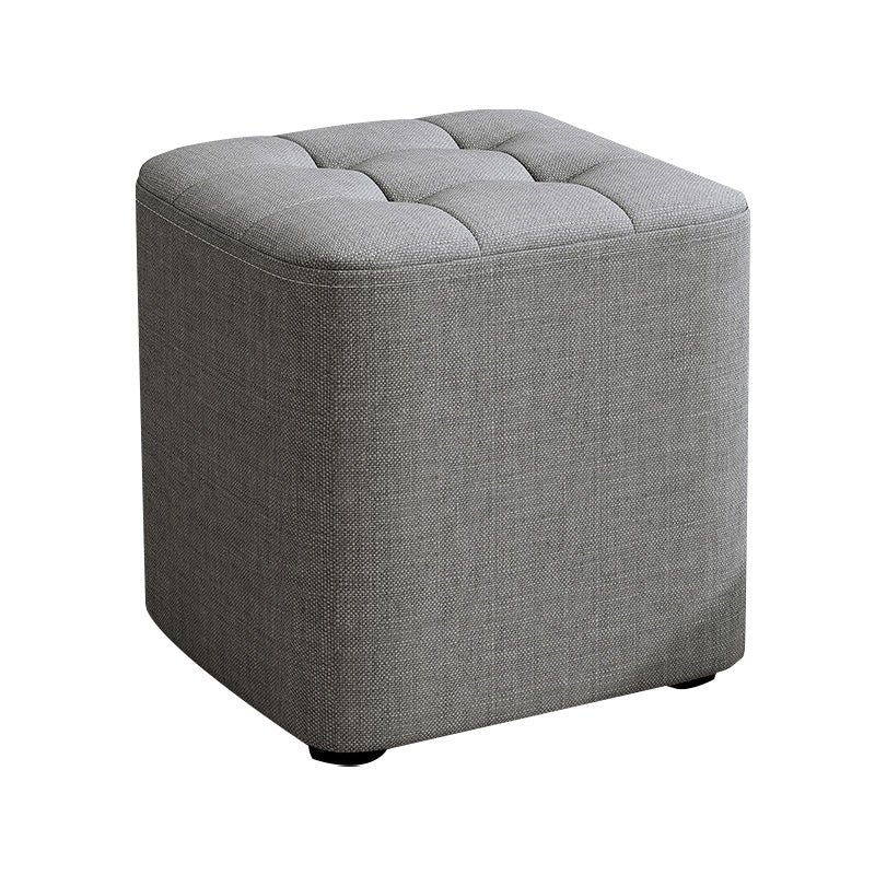 Square Pouf Ottoman Solid Color Tufted Fabric Fade Resistant Contemporary Pouf
