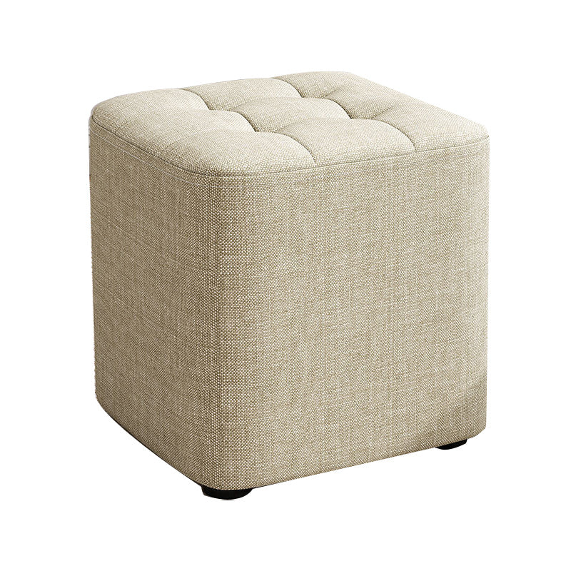 Square Pouf Ottoman Solid Color Tufted Fabric Fade Resistant Contemporary Pouf