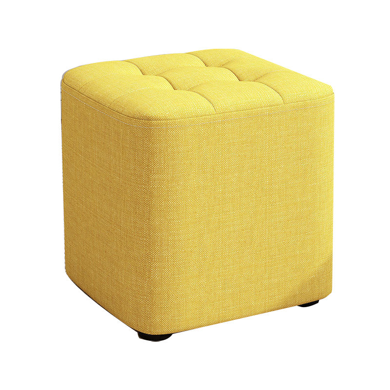 Square Pouf Ottoman Solid Color Tufted Fabric Fade Resistant Contemporary Pouf