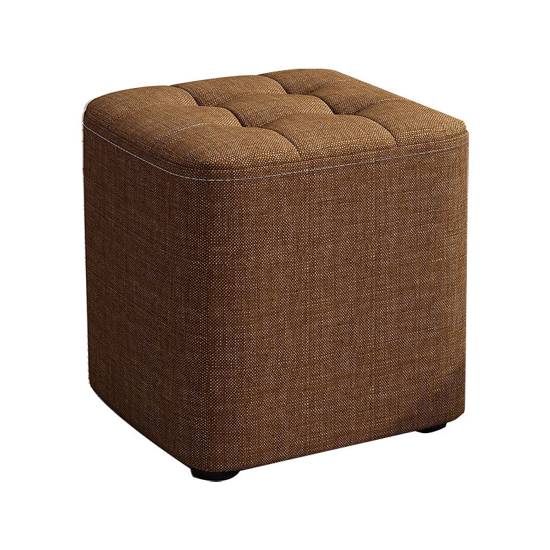 Square Pouf Ottoman Solid Color Tufted Fabric Fade Resistant Contemporary Pouf