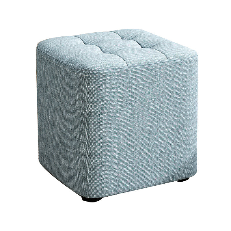 Square Pouf Ottoman Solid Color Tufted Fabric Fade Resistant Contemporary Pouf