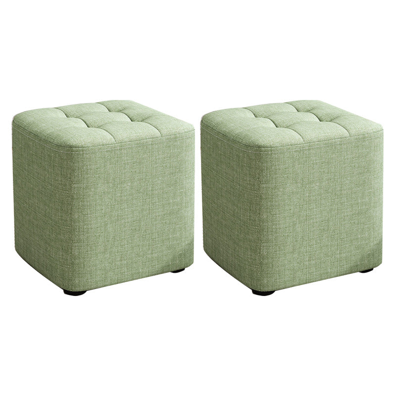 Square Pouf Ottoman Solid Color Tufted Fabric Fade Resistant Contemporary Pouf