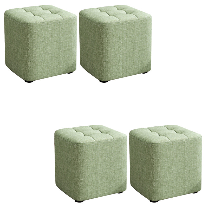 Square Pouf Ottoman Solid Color Tufted Fabric Fade Resistant Contemporary Pouf
