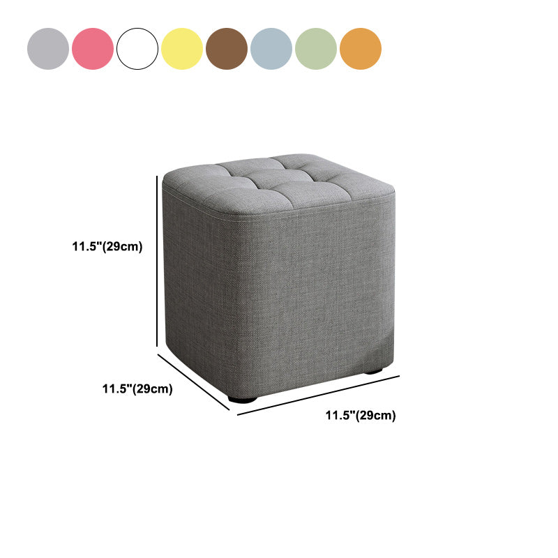 Square Pouf Ottoman Solid Color Tufted Fabric Fade Resistant Contemporary Pouf